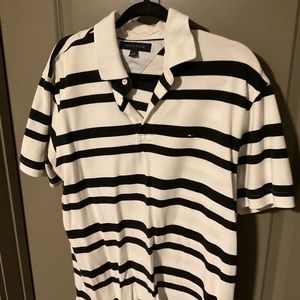 Black and white Tommy Hilfiger polo! Great condition!
